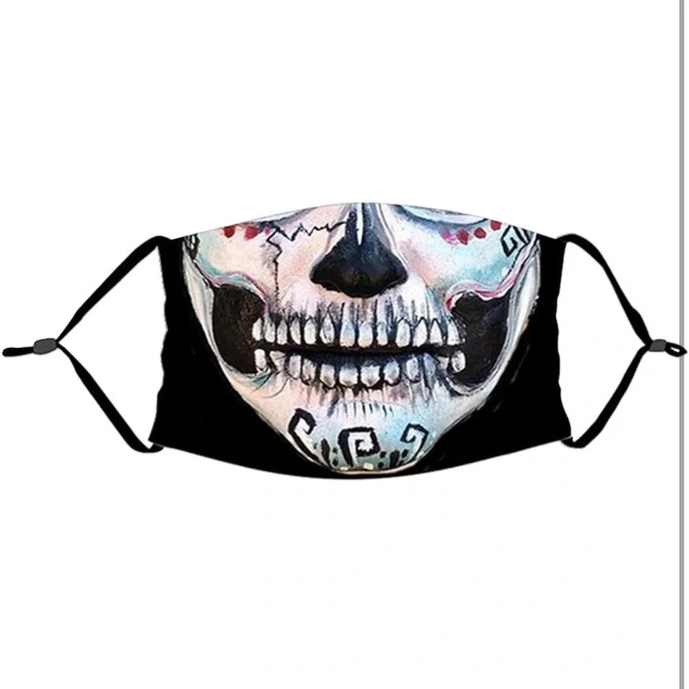5pcs Scary Face Mask Protection Skull Print for Halloween. New!